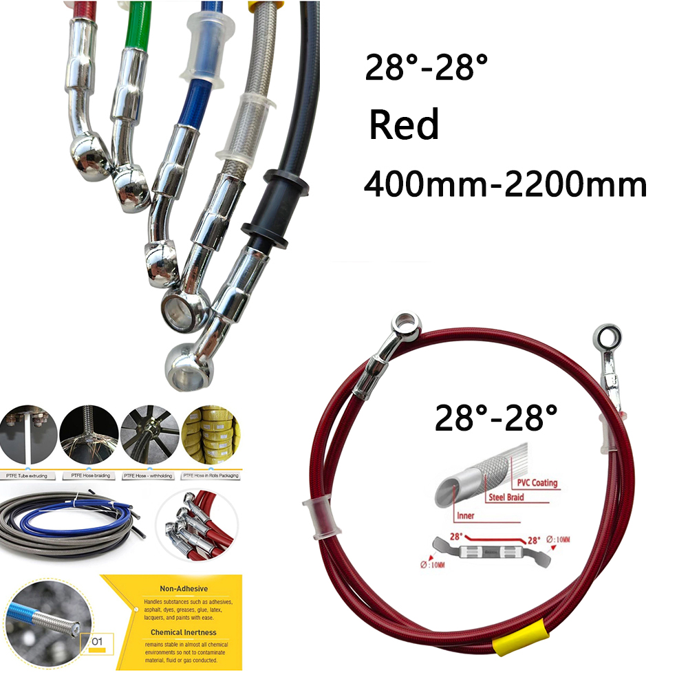 Motorcycle Brake Cable - 28-28 레드 유니버설 오토바이 유압 브레이크