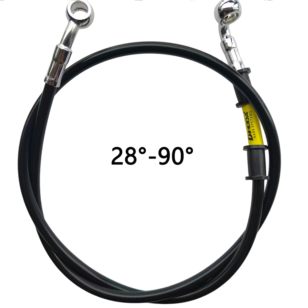블랙 28 ° -90 °   도수 유압 브레이크 호스  - Motorcycle Brake Cable 리뷰 및 가격